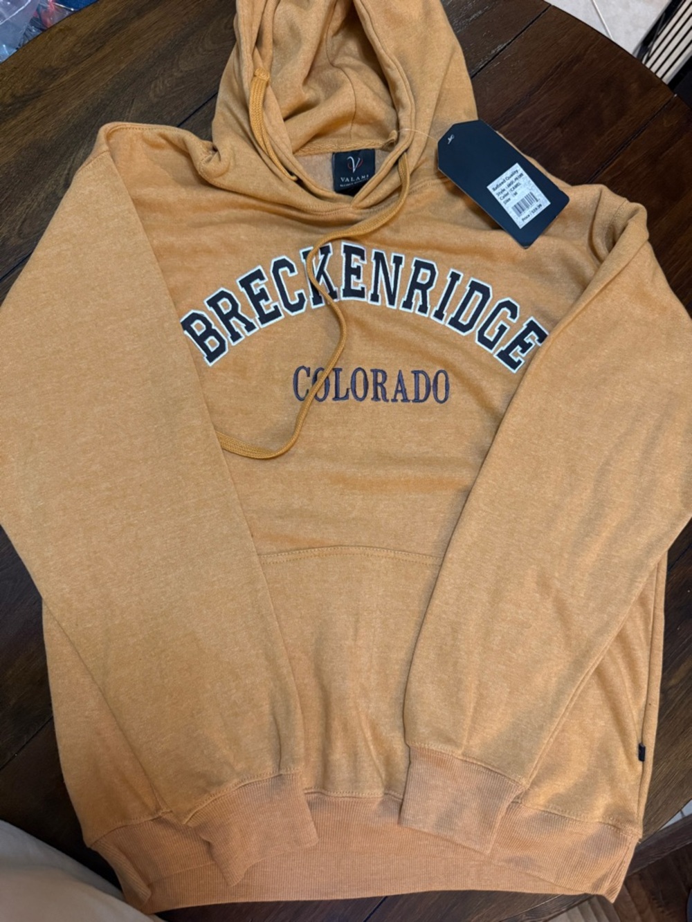 Breckenridge Colorado Varsity
Lettering Mustard Hoodie
Sweatshirt Mens Medium